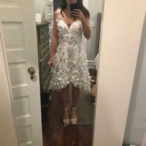 marchesa notte high low cocktail with flower petals